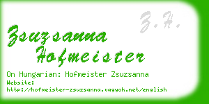 zsuzsanna hofmeister business card